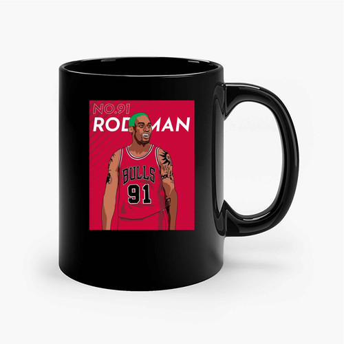 Dennis Rodman Basketball Chicago Bulls Memorabilia Retro Vintage Ceramic Mugs