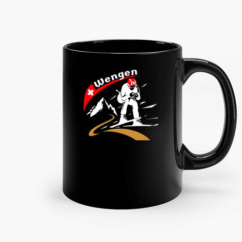 Downhill Skier Wengen Ceramic Mugs