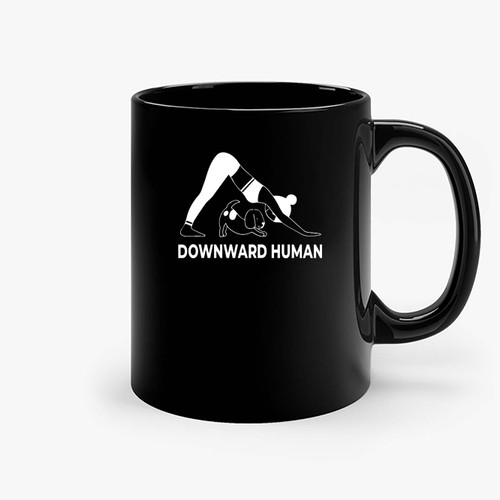 Downward Human Ceramic Mugs