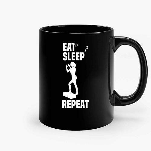 Eat Sleep Aerobics Repeat Aerobic Dance Sport Ceramic Mugs