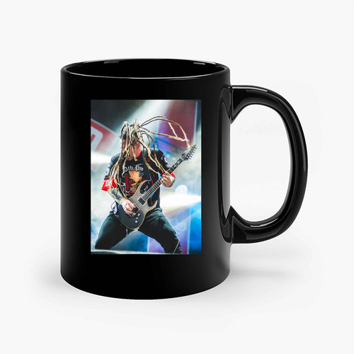 Five Finger Death Punch Zoltan Bathory Rocking The Stage With Flailing Dreads Ceramic Mugs