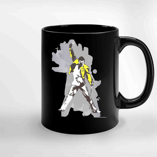 Freddie Mercury Queen Yellow Freddie Ceramic Mugs