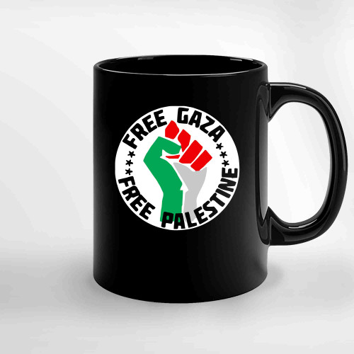 Free Palestine Free Gaza Ceramic Mugs