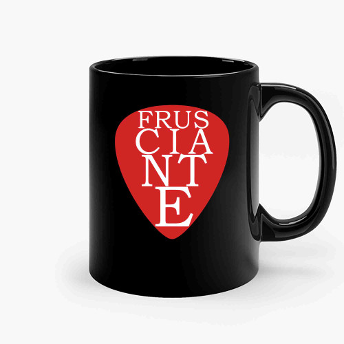 Frusciante Red Guitar Pick In White Ceramic Mugs