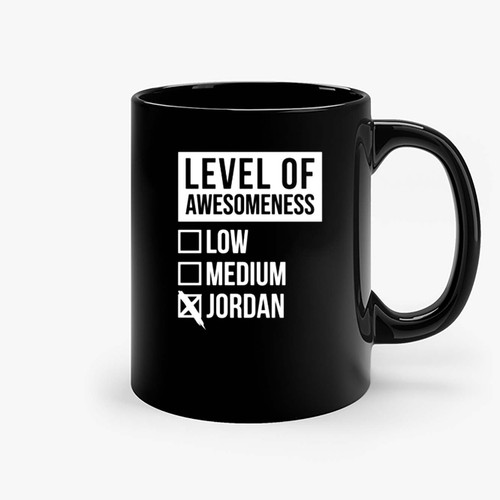 Funny Level Of Awesomeness Low Medium Gift Jordan Jordanian Saying Quote Ceramic Mugs