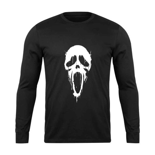 Retro The Ghost Face Scream Bleed Dtg143 Chiffon Long Sleeve T-Shirt