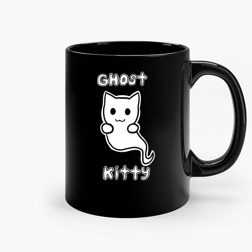 Ghost Kitty Ceramic Mugs