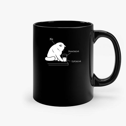 Glass Graphic Optimist And Pessimist Ceramic Mugs Glass Graphic Optimist And Pessimist Ceramic Mugs