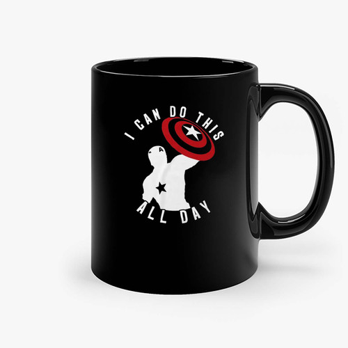 I Can Do This All Day Silhouette Captain America Marvel Avengers Endgame Iron Man Ceramic Mugs