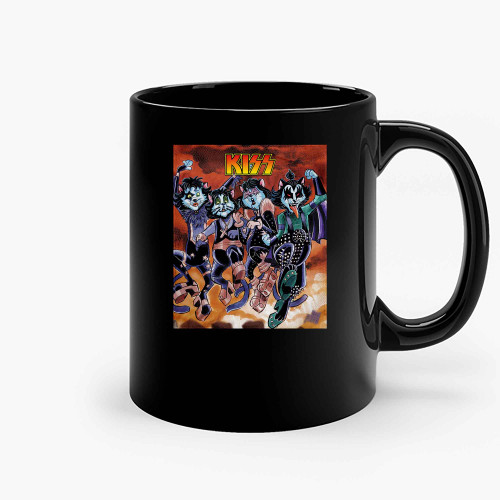 Kiss Destroyer Kitty Cats Music Band Ceramic Mugs