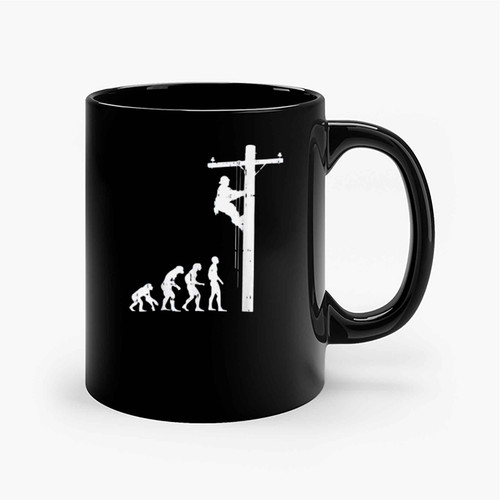 Lineman Evolution Funny Power Electrical Electrician Ceramic Mugs