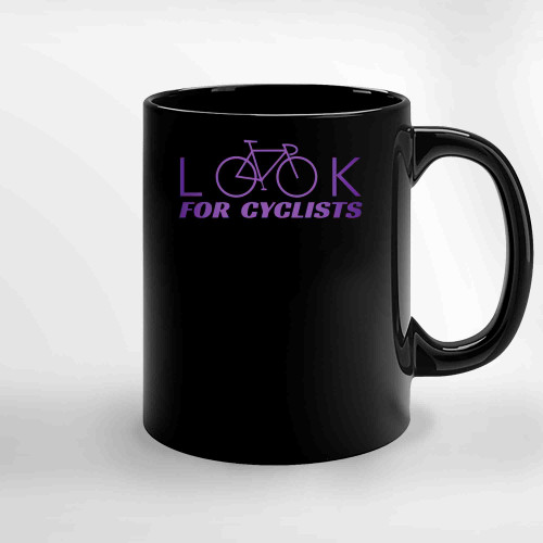 Look For Cyclists Purple Ceramic Mugs