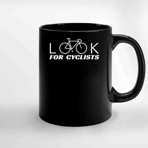 Look For Cyclists White Ceramic Mugs