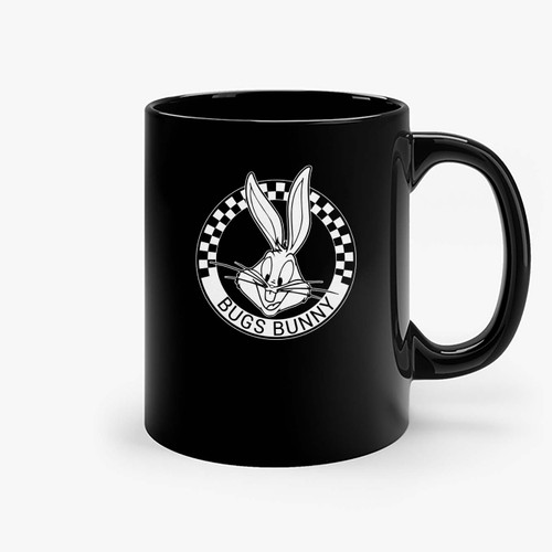 Looney Tunes Bugs Bunny Checkerboard Circle Ceramic Mugs