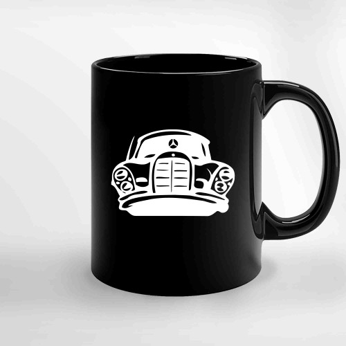 Mercedes Benz Classic Black Outline Ceramic Mugs