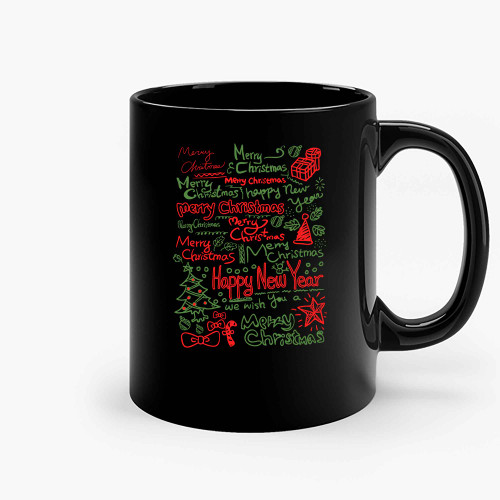 Merry Christmas Happy New Year Ceramic Mugs