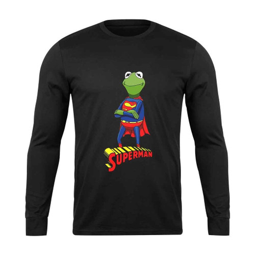 The Muppets As Justice League Superman Superfrog Long Sleeve T-Shirt