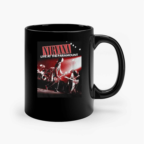 Nirvana Live At The Paramount Black Ceramic Mugs