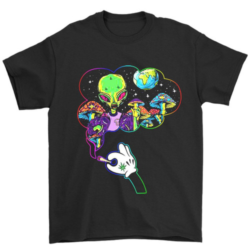 Alien Mickey Mouse Smoke Man's T-Shirt Tee