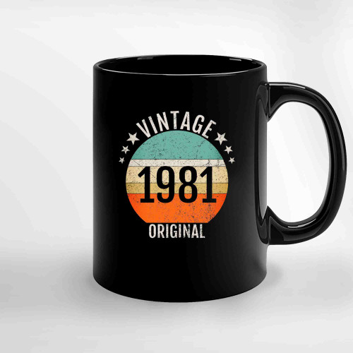 Original Vintage Born In 1981 Ceramic Mugs