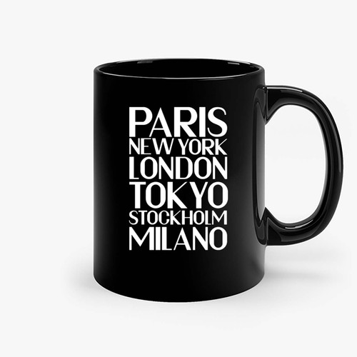 Paris New York London Tokyo Stockholm Fave Cities Ceramic Mugs