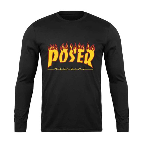 Poser Font Thrasher Long Sleeve T-Shirt