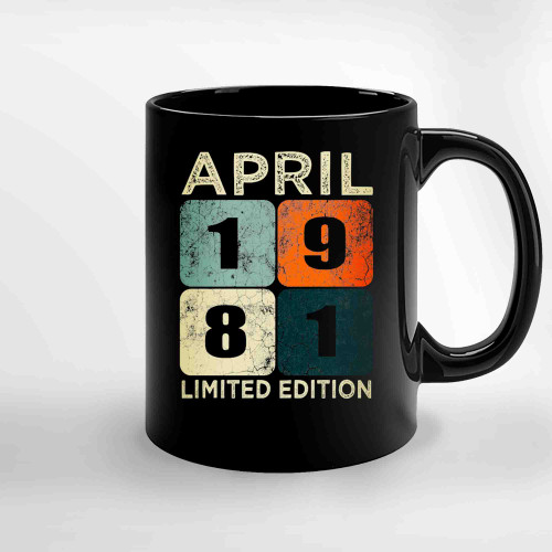 Retro Vintage April 1981 Limited Edition Ceramic Mugs