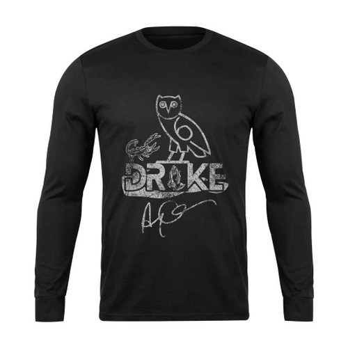 Drake Albums Logo Grey Grunge Long Sleeve T-Shirt