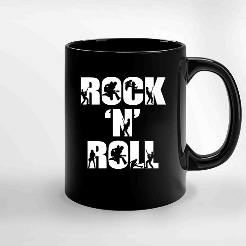 Rock N Roll Post Rock And Roll Rock Music Silhouette Art Rock Band Animals Ceramic Mugs