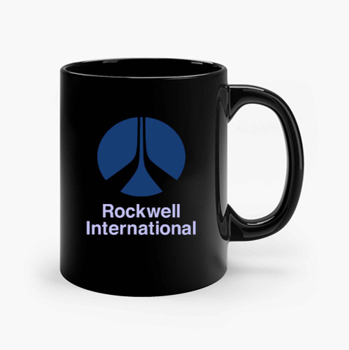 Rockwell International Logo Defunct Aerospace Company Ceramic Mugs