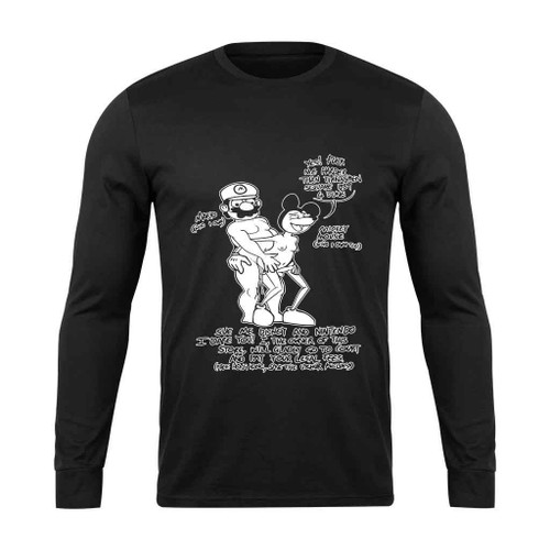 Mario Vs Micky Pornd Funny Long Sleeve T-Shirt
