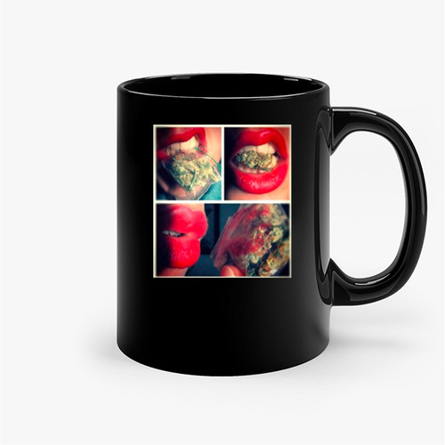 Sexy Lips Weed High Girl Ceramic Mugs