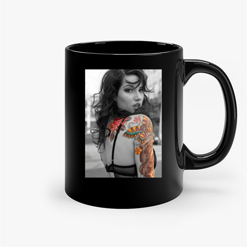 Sexy Tattoo Girl Butterfly Ceramic Mugs