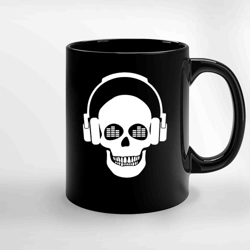 Skull Music Headphones Ceramic Mugs