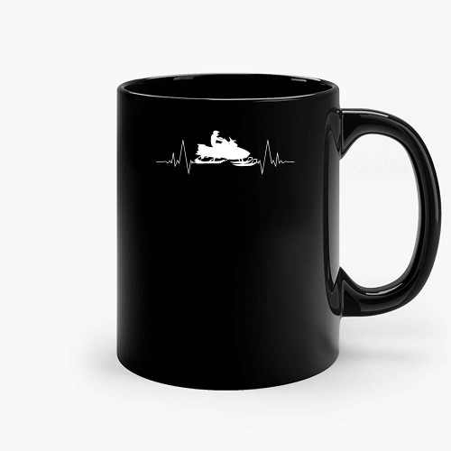 Snowmobile Heart Love Heart Rate Ceramic Mugs