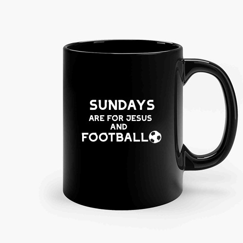 Sunday Are For Jesus And Football Slim Ceramic Mugs