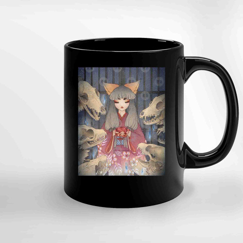 Teakitsune Fox Yokai Ceramic Mugs