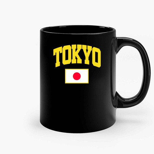 Tokyo With Japan Flag Ceramic Mugs
