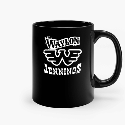 Waylon Jennings Logo Whith Eagle Ceramic Mugs