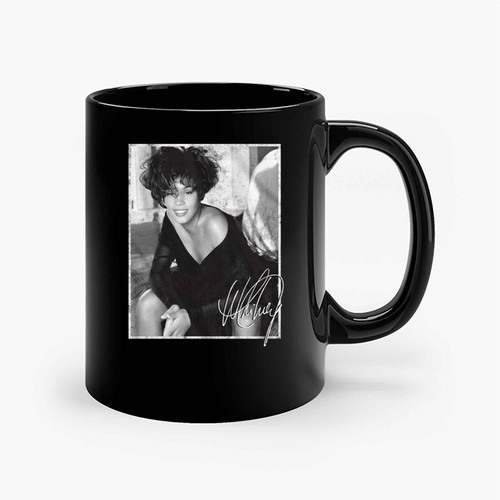 Whitney Houston Signed Photo Ceramic Mugs