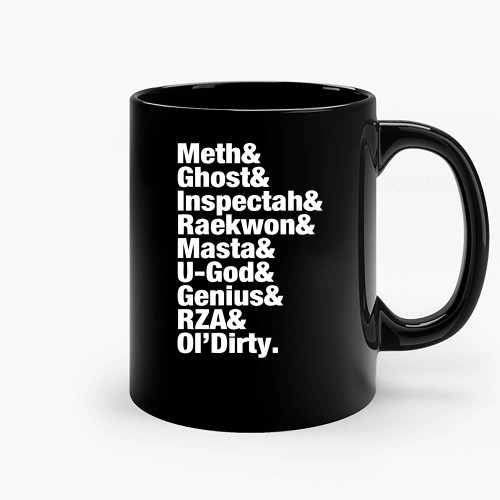 Wu Tang Helvetica Metha Ghost Inspectah Raekwon Masta U God Genius Rza Oi Dirty Ceramic Mugs