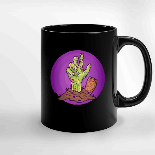 Zombie Hand Shirt Ceramic Mugs