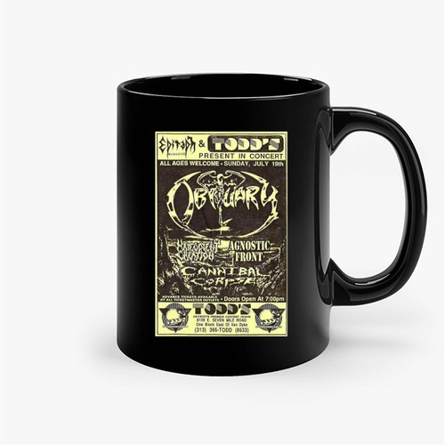 1992 Obituary Cannibal Corpse Malevolent Creation Agnostic Front Ceramic Mug