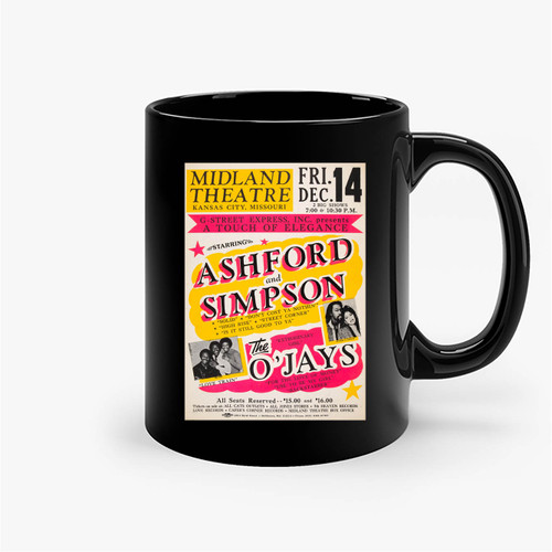 Ashford & Simpson O'Jays 1984 Kansas City Concert Ceramic Mug