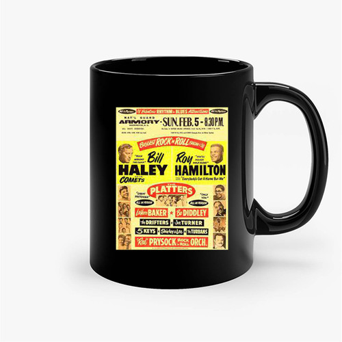 Bill Haley The Platters Bo Diddley 1956 Concert Ceramic Mug