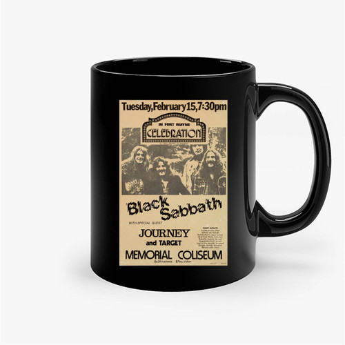 Black Sabbath Journey 1977 Fort Wayne Memorial Coliseum Concert Ceramic Mug