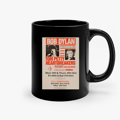 Bob Dylan Tom Petty Roger Mcguinn Original Concert Ceramic Mug