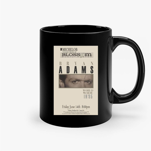 Bryan Adams 1985 Akron Concert Ceramic Mug