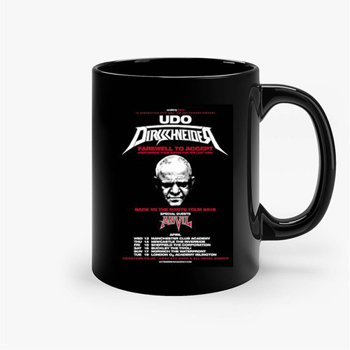 Dirkschneider Accept Anvil Back To Roots Tour 2016 England Concert Ceramic Mug