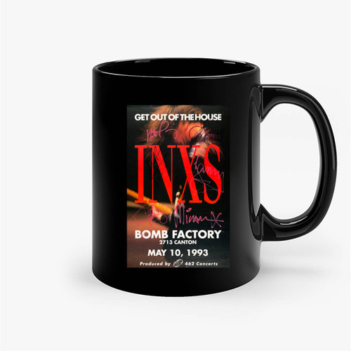 Inxs Signed Bomb Factory Concert 1993 Ceramic Mug